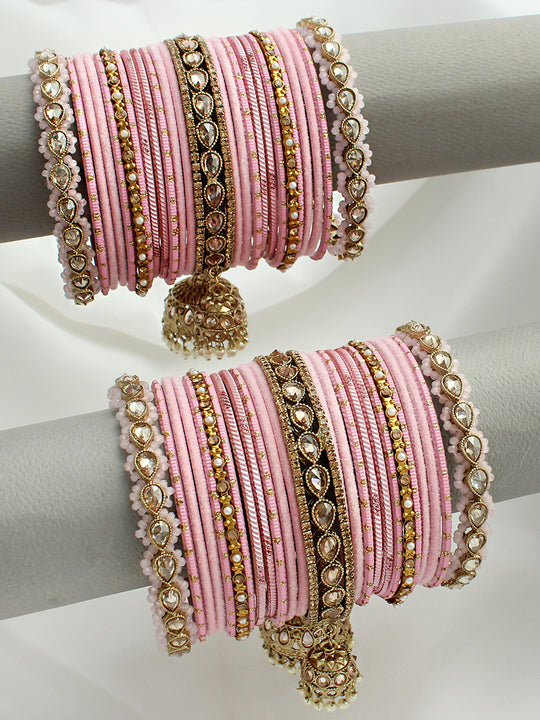 Risha Bangle Set / Stack-Pink