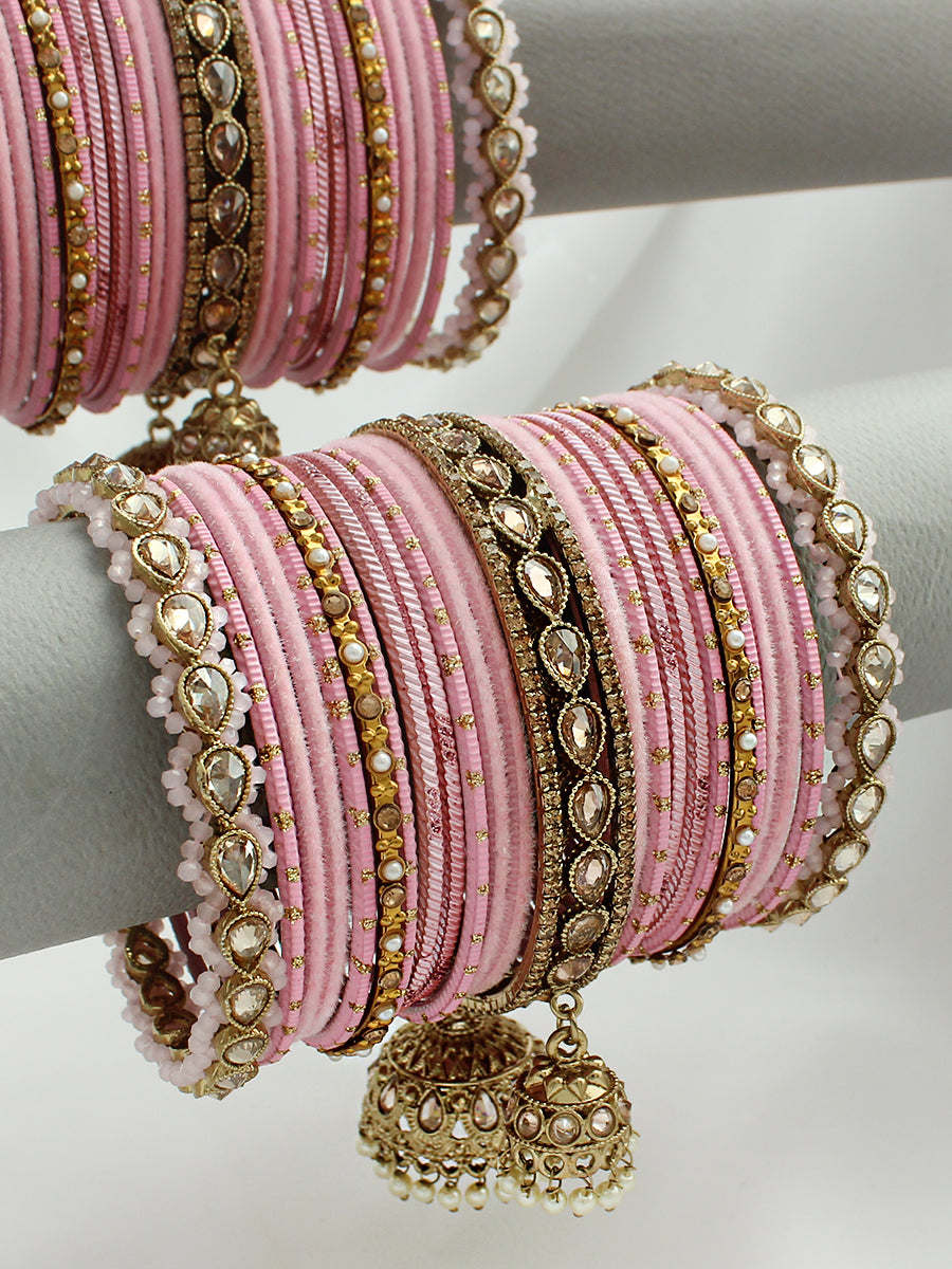 Risha Bangle Set / Stack-Pink