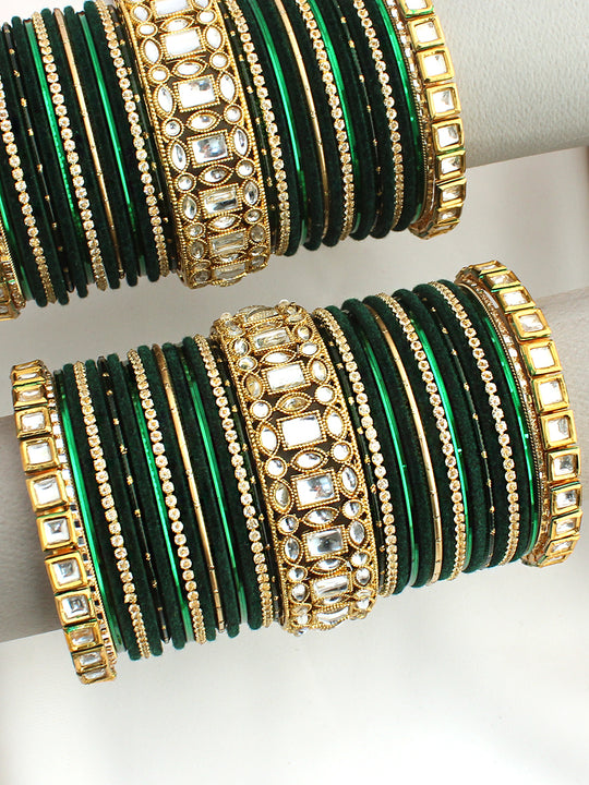 Medha Bangle Set / Stack-Green