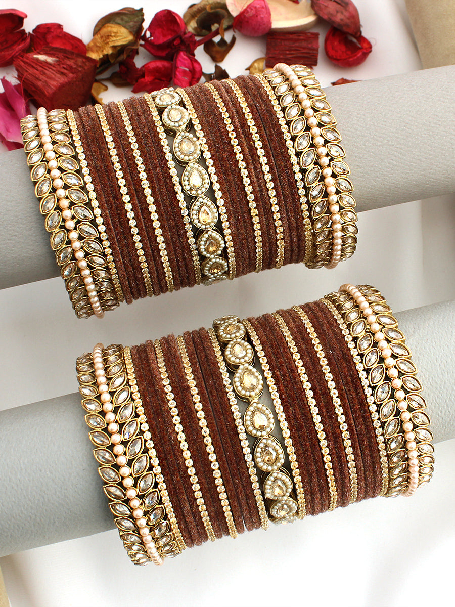 Ruhi Bangle Set / Stack-Brown