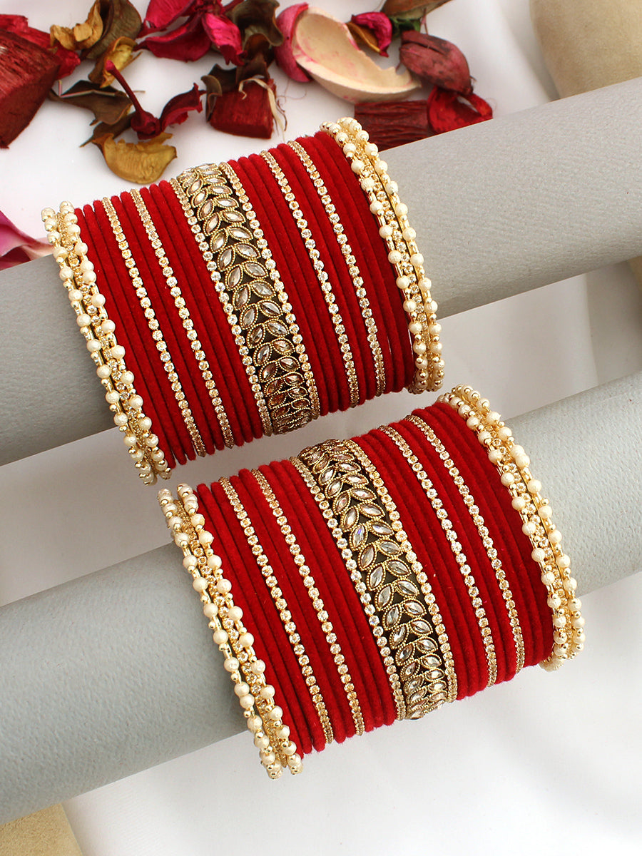 Riffat Bangle Set / Stack-Red