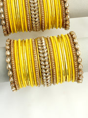 Nishka Bangle Set / Stack-Yellow