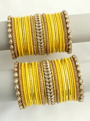 Nishka Bangle Set / Stack-Yellow