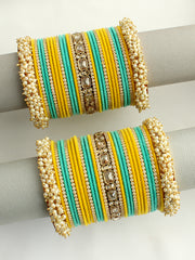 Zaira Bangle Set / Stack-Yellow / Sea Green