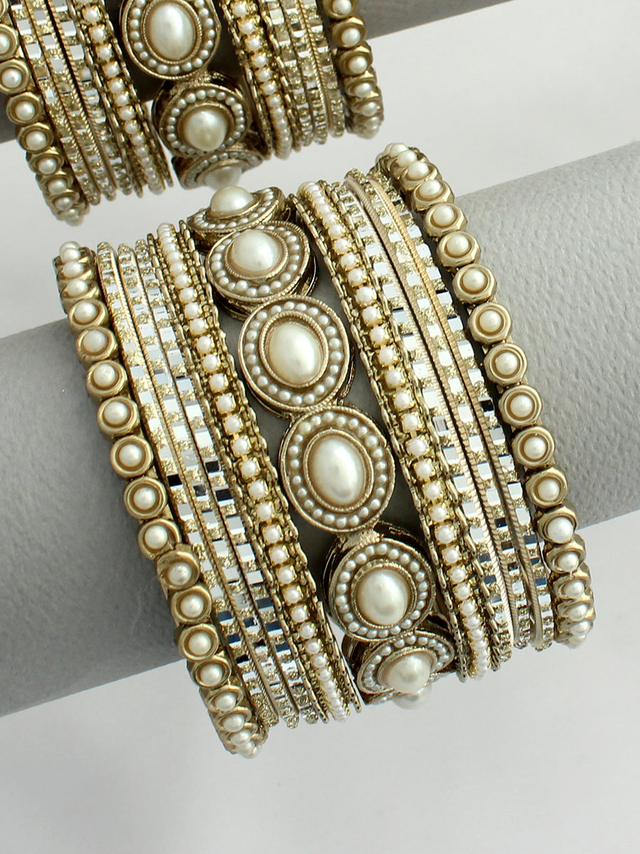 Heena Bangle Set / Stack-Ivory