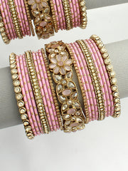 Saira Bangle Set / Stack-Pink