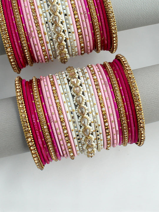 Anahita Bangle set / Stack-Pink 