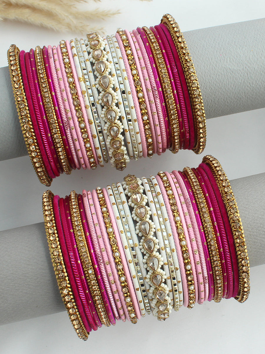 Anahita Bangle set / Stack-Pink