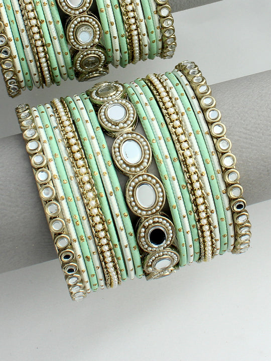 Sravya Bangle Set / Stack-Mint Green 