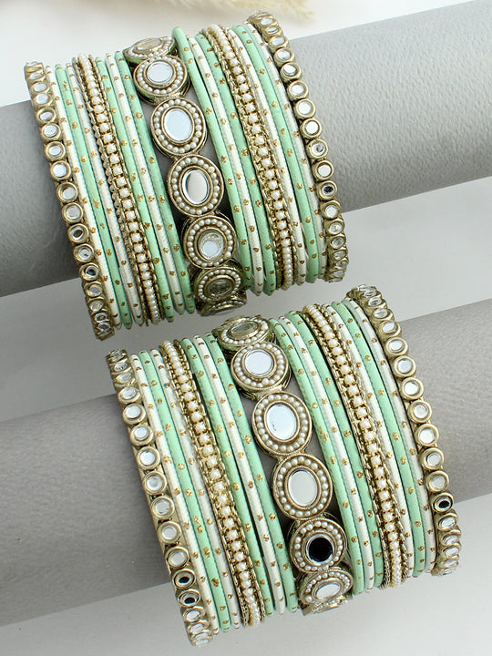 Sravya Bangle Set / Stack-Mint Green 