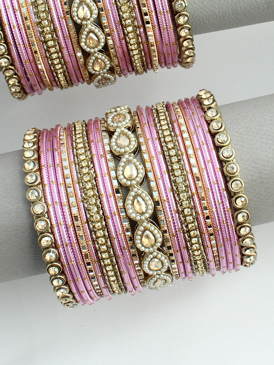 Samika Bangle Set / Stack-pink 