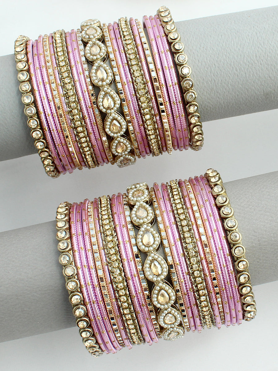 Samika Bangle Set / Stack-pink 