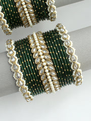 Saanjh Bangle Set / Stack-Green 