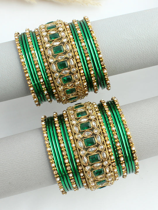 Harini Bangle Set / Stack-Green 