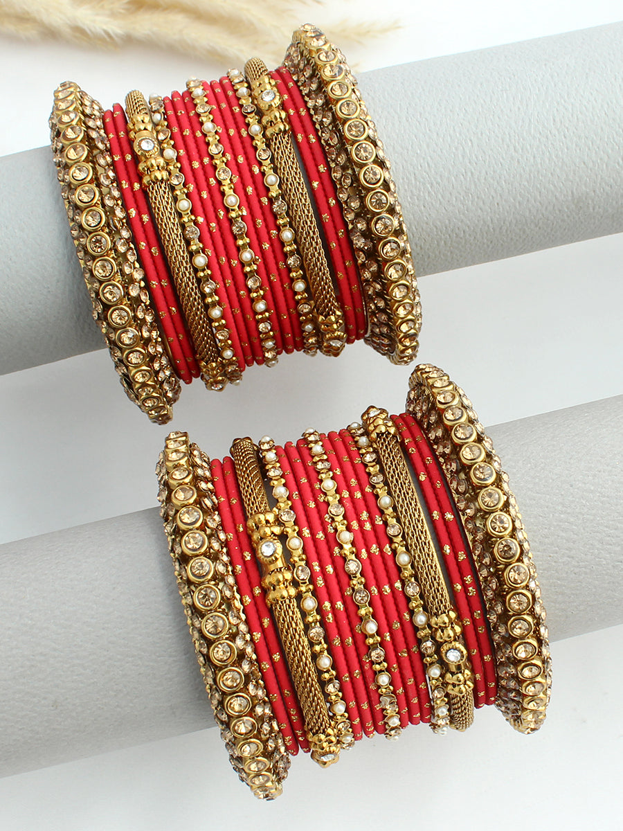 Faria Bangle set / Stack-Red