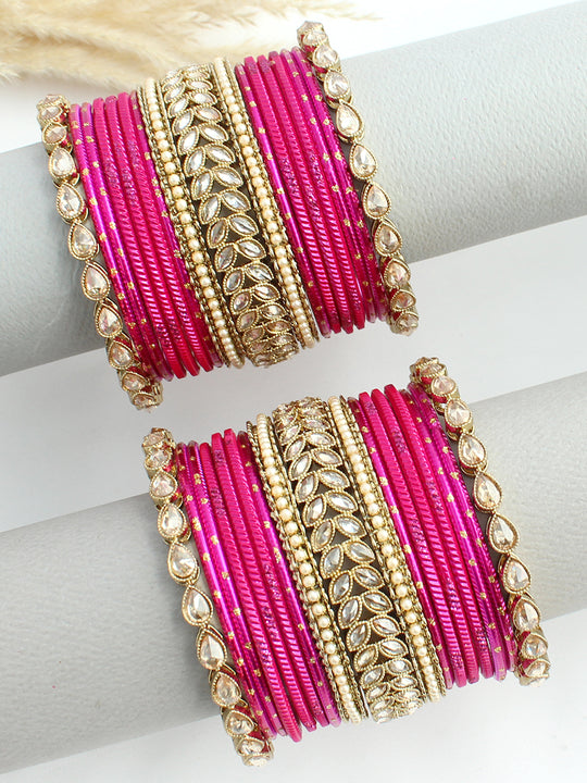 Maria Bangle set / Stack-Hot Pink 