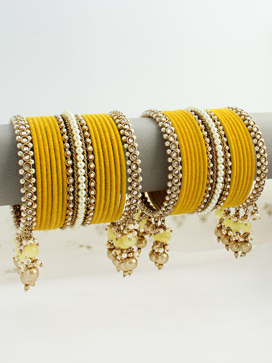 Ivani Bangle Set / Stack-Yellow 