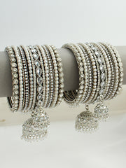 Sanam Bangle Set / Stack-Silver 