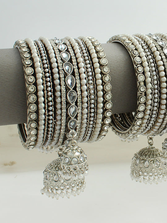 Sanam Bangle Set / Stack-Silver 