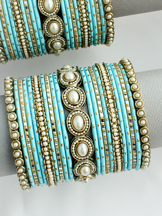 Ushani Bangle Set / Stack-Turquoise