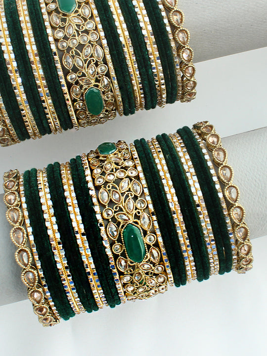 Krishti Bangle Set / Stack-Green