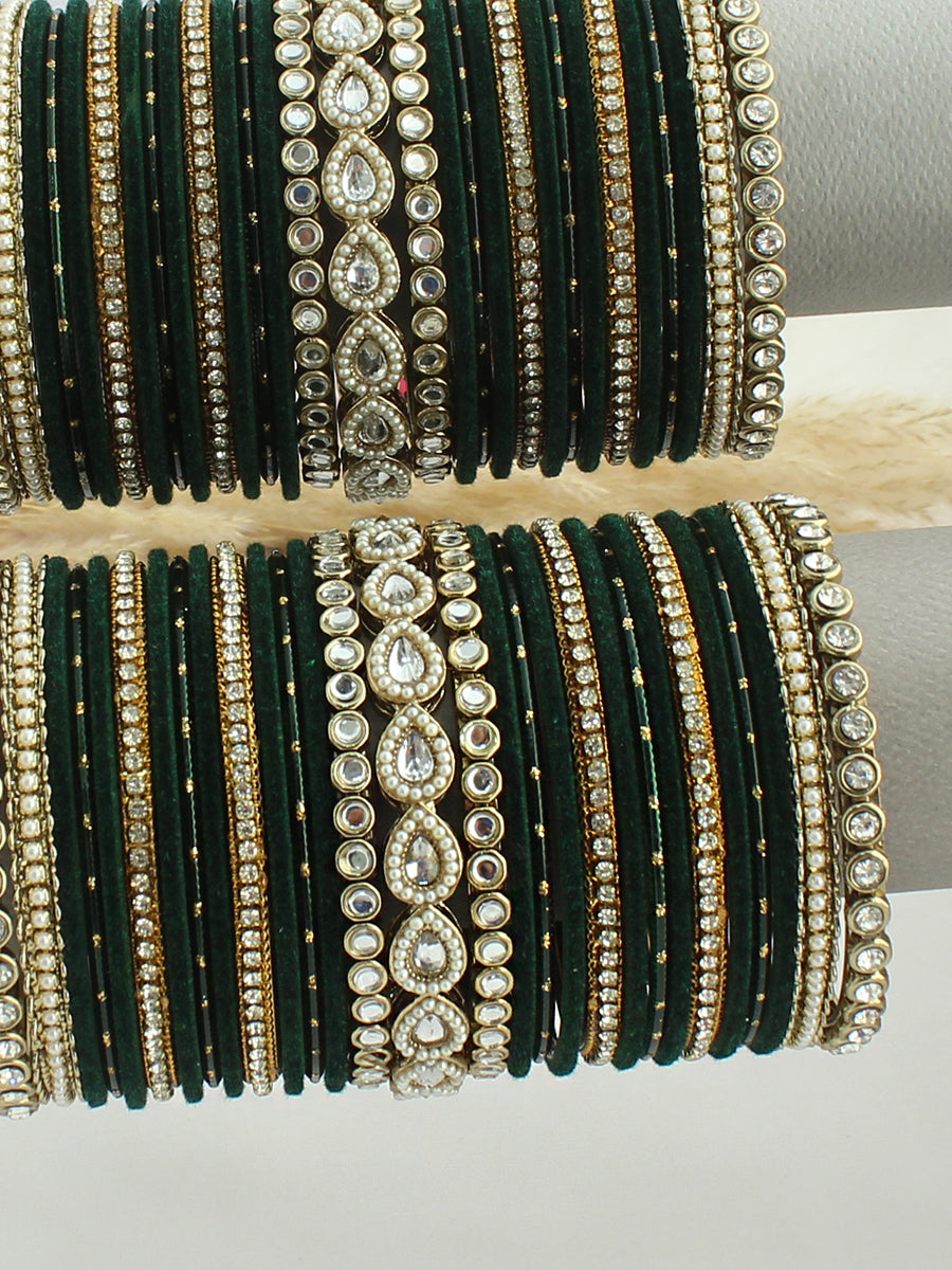 Karnika Bangle Set / Stack -Green