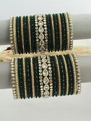 Karnika Bangle Set / Stack -Green