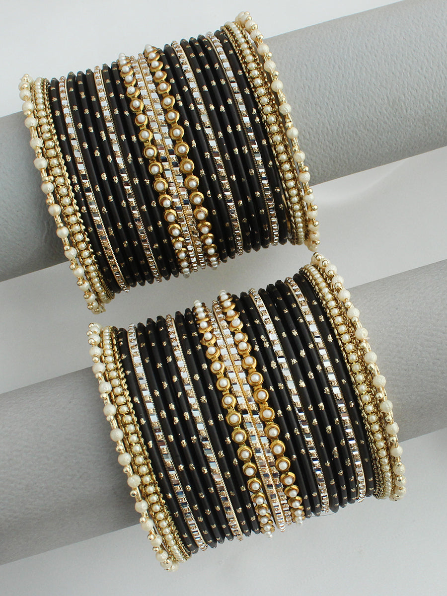 Bhumi Bangle Set / Stack-Black 