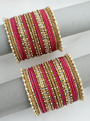 Arvita Bangle Set / Stack-Hot Pink 