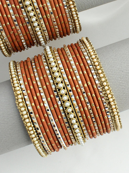 Jisha Bangle Set / Stack-Brown