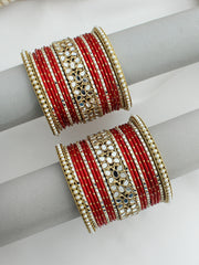 Saba Bangle Set / Stack-Red 