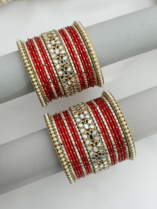 Saba Bangle Set / Stack-Red 