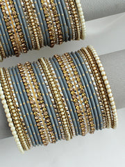 Ragini Bangle Set / Stack-Grey 