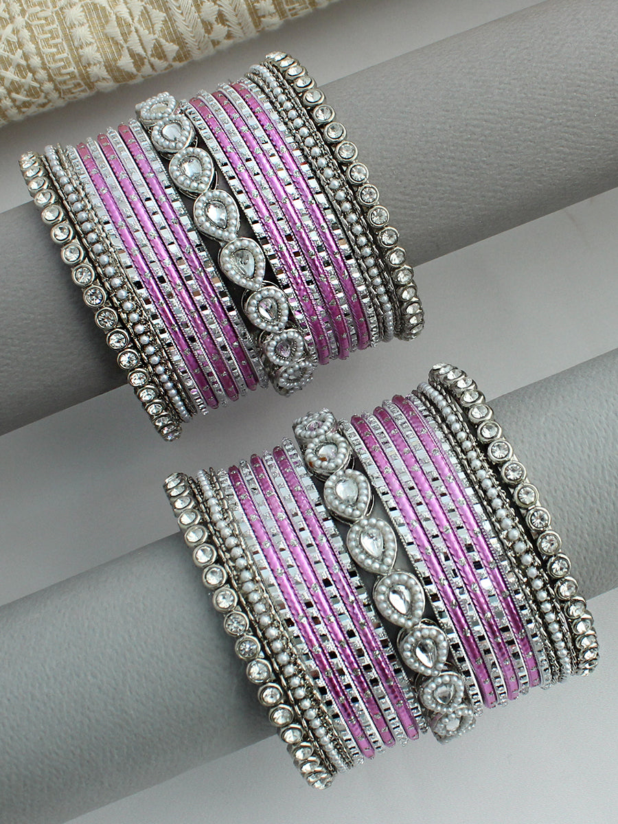 Sana Bangle Set / Stack-Pink 