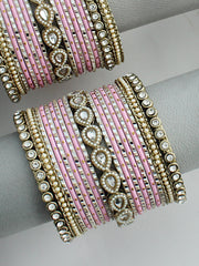 Sana Bangle Set / Stack-Pastel pink 