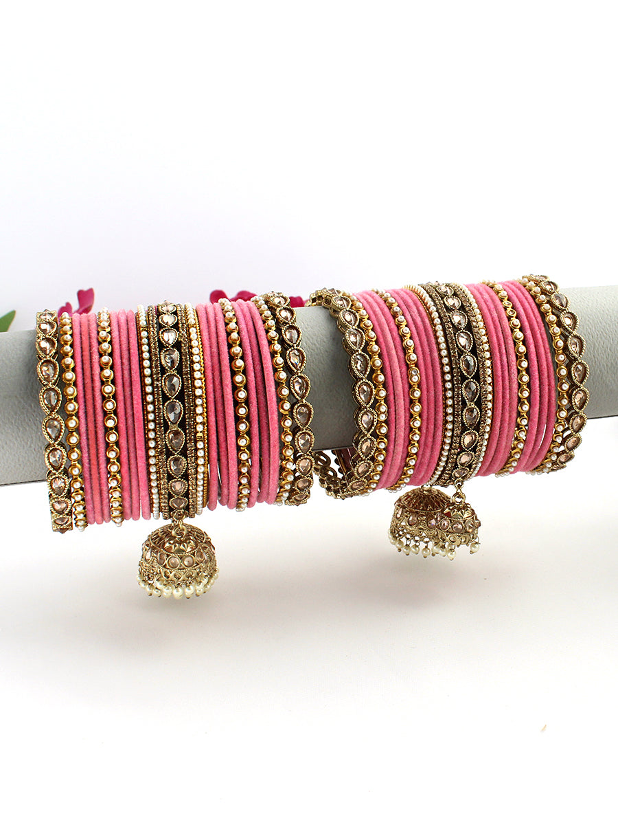 Ziba Bangle Set / Stack-Pink