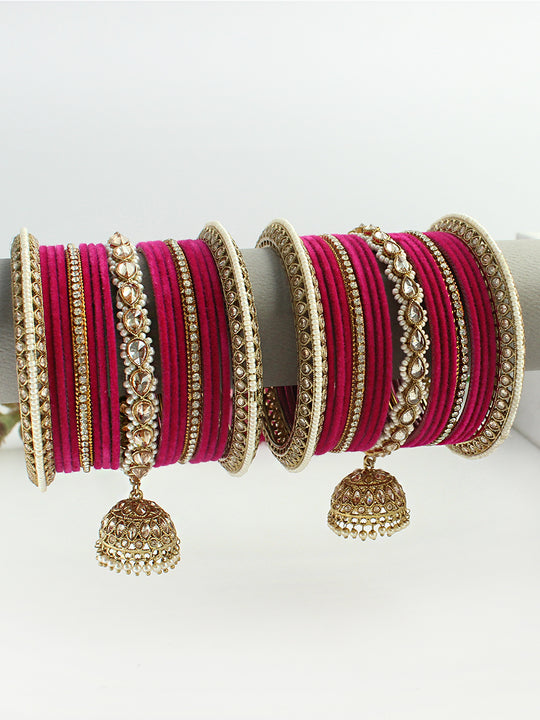 Navisha Bangle Set / Stack-Hot Pink