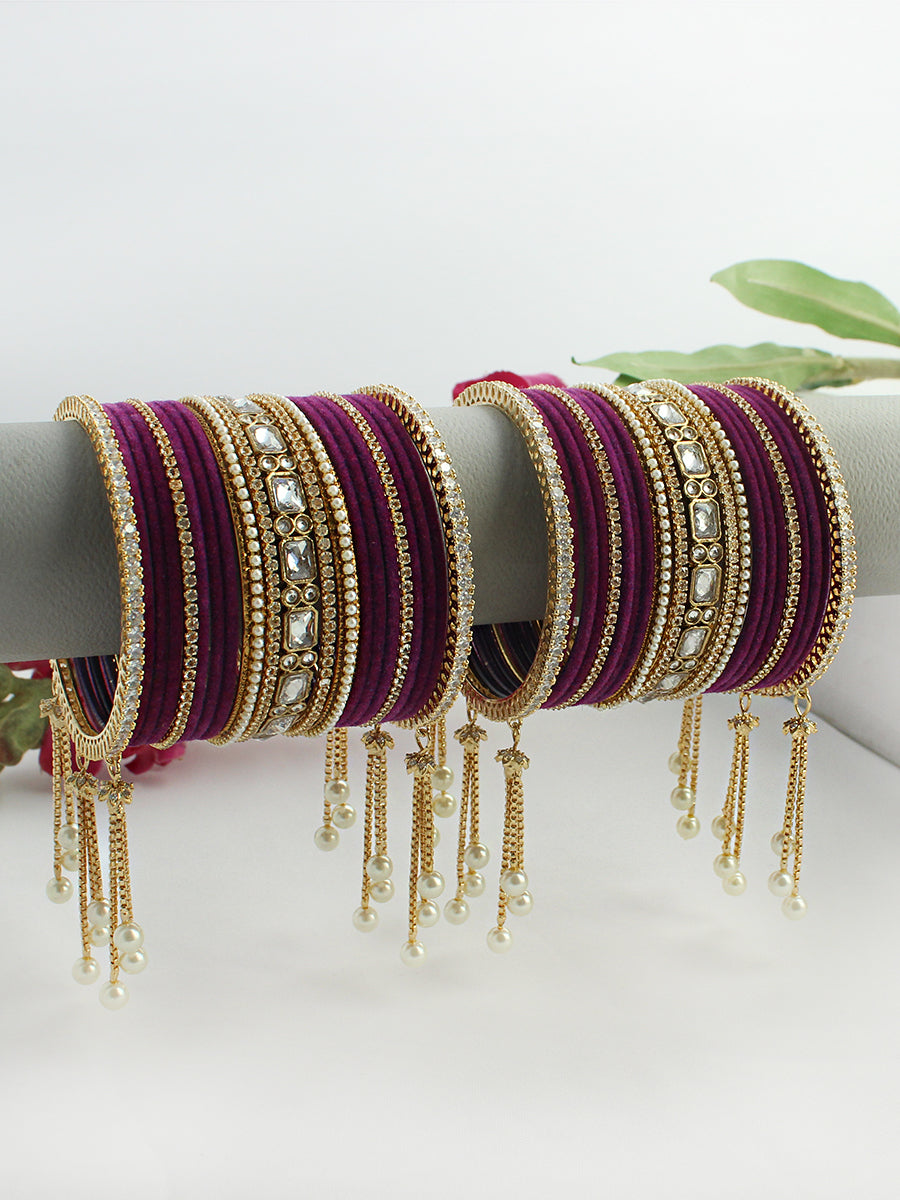 Shravya Bangle Set / Stack-Purple