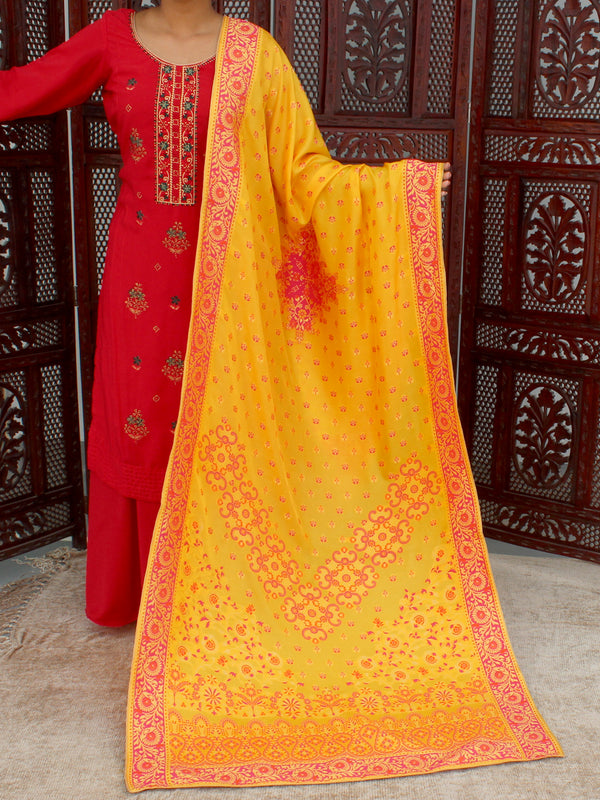 Rayma Yellow Banarasi Silk Dupatta