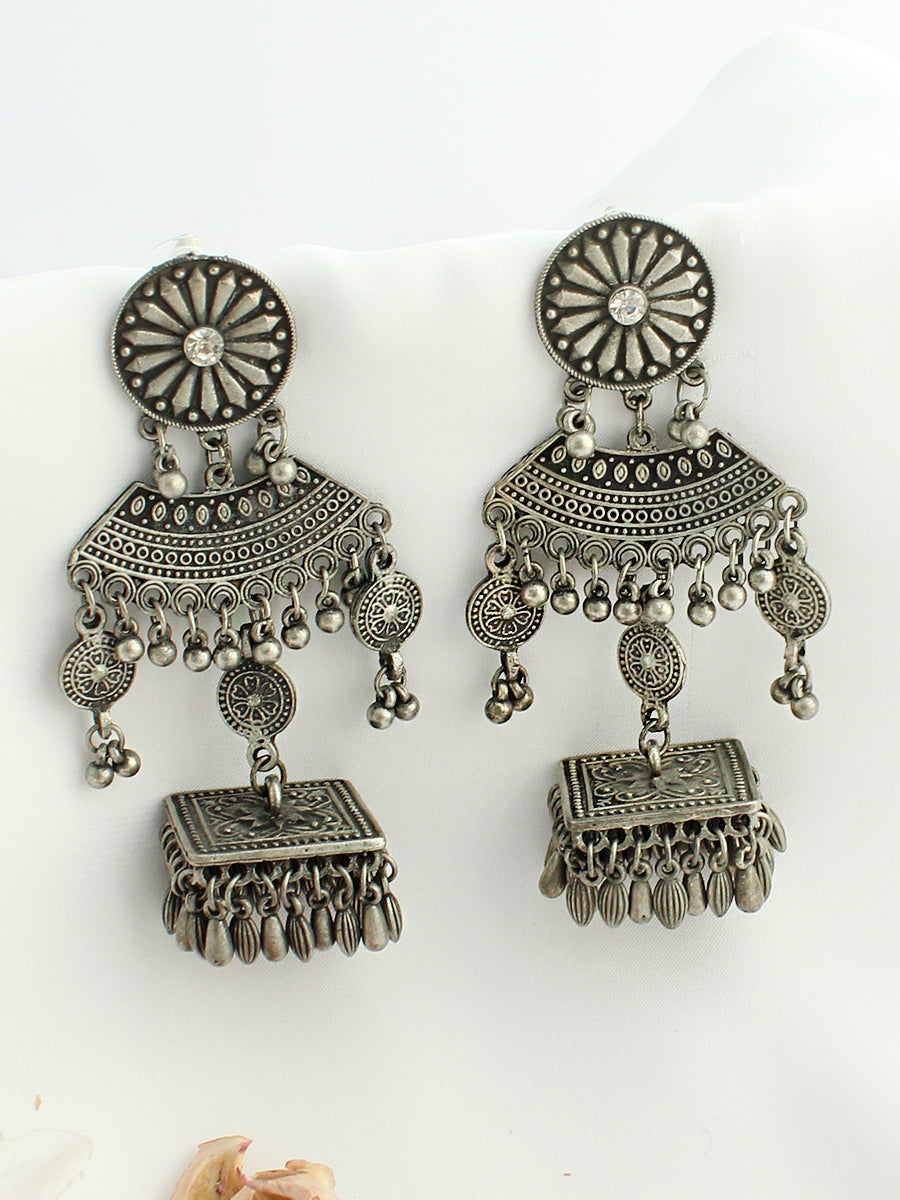 Jigyasa Earrings-Antique Silver