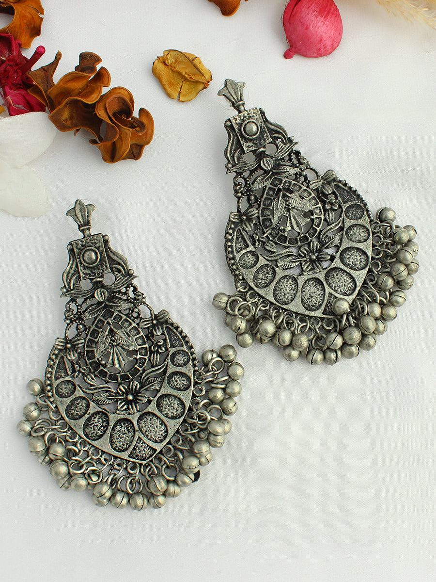 Mohina Earrings-Antique Silver