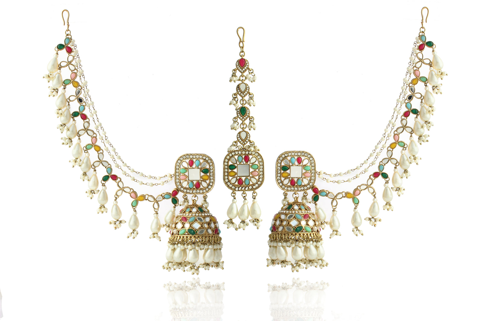 Rasika Mirror Earrings & Tikka