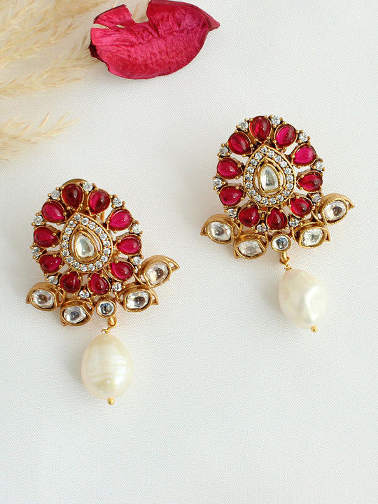 Arpita Earrings-Hot Pink