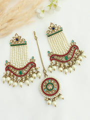 Amanaya Earrings & Tikka-Multicolor