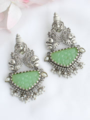 Kritika Earrings - Silver / Mint Green