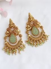 Kalpana Earrings - Gold / Mint green