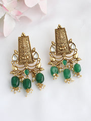 Amara Earrings - Gold / green