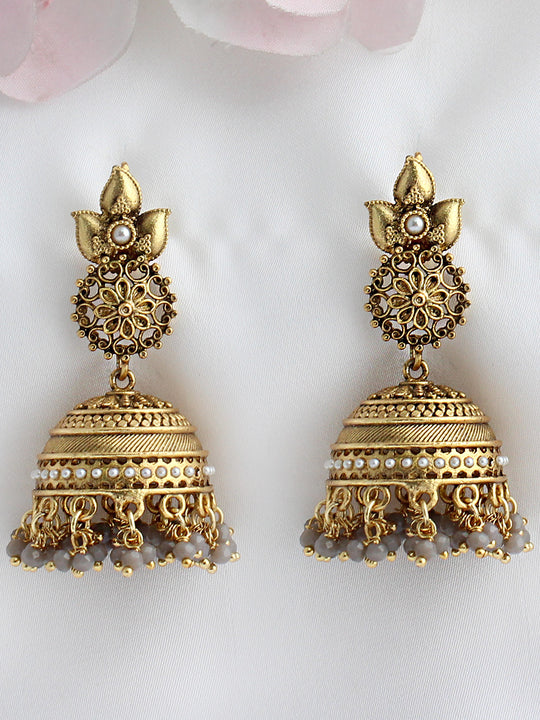 Anvika Earrings - Gold / Grey