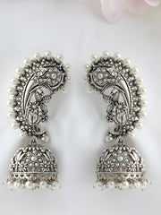 Sreeja Kaanphool Earrings-Silver