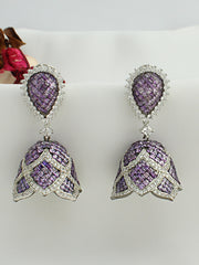 Spain Jhumka Earrings-Purple